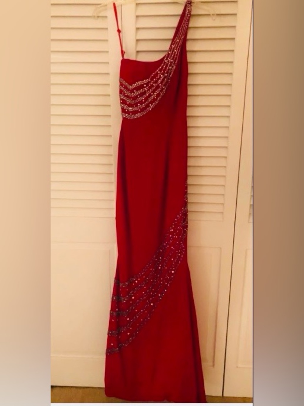 Custom Couture•Claire’s Collection•One-Shoulder Red Evening Gown Dress